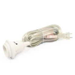 BULK PACK (6) Single Socket Pendant Light Cord Kits For Lanterns (15FT, UL Listed, Switch, Clear)