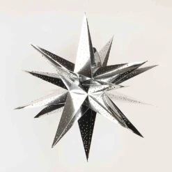 Lights Decor Shop -Lights Decor Shop 24 moravian glossy silver multi point paper star lantern lamp hanging light not included 46