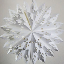 Quasimoon Pizzelle Paper Snowflake Lantern (24-Inch, White, Winter Wreath Snowflake Design) - Great With Or Without Lights - Holiday Snowflake Decorations 7 Quasimoon Pizzelle Paper Snowflake Lantern (24-Inch, White, Winter Wreath Snowflake Design) - Great With Or Without Lights - Holiday Snowflake Decorations -Lights Decor Shop 24 white winter wreath snowflake paper star lantern hanging decoration 12
