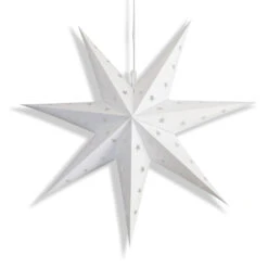LANTERN + CORD + BULB | 24" White 7-Point Weatherproof Star Lantern Light Lamp, Hanging Decoration -Lights Decor Shop 24STRPL7 WH 9aa7f6a1 6931 4c33 a25e 73edd5be597e