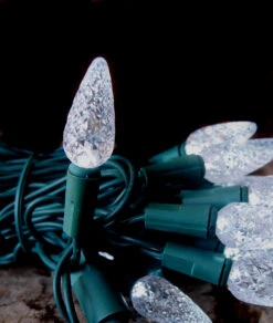 BLOWOUT 25 Outdoor Cool White LED C7 Strawberry String Lights, 16.6FT Green Cord, Weatherproof, Expandable 8 BLOWOUT 25 Outdoor Cool White LED C7 Strawberry String Lights, 16.6FT Green Cord, Weatherproof, Expandable -Lights Decor Shop 25 cool white led c7 commercial outdoor string lights 16 6ft expandable green cord 17