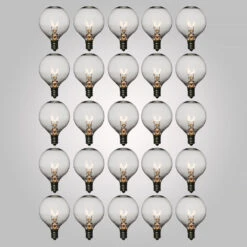 BLOWOUT Clear 5-Watt Incandescent G40 Globe Light Bulbs, E12 Base (25 PACK)