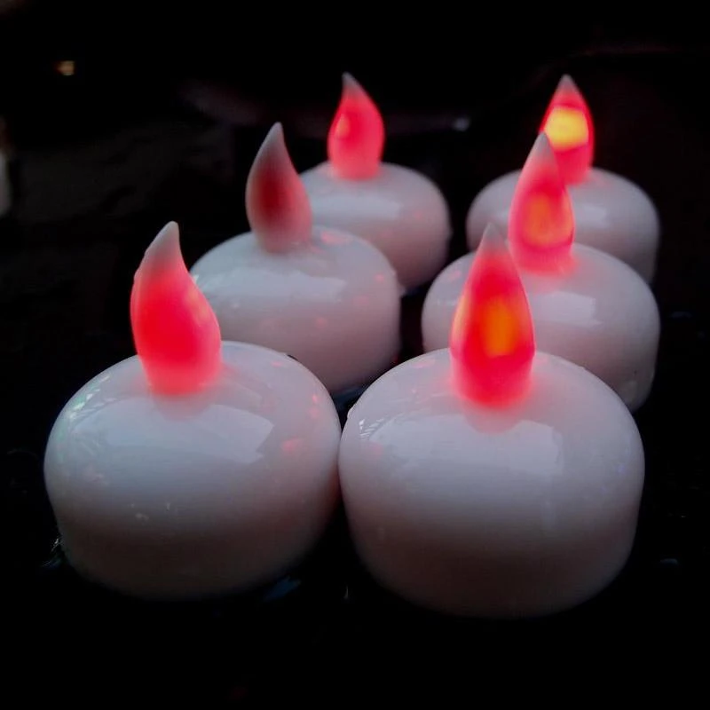 BLOWOUT Floating Waterproof Flameless LED Tea Light Candle - Red (6 PACK) 3 BLOWOUT Floating Waterproof Flameless LED Tea Light Candle - Red (6 PACK)