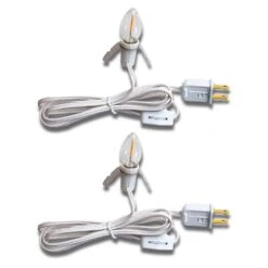 Accessory Lamp Cord For Craft Hobby Christmas Ceramic Village Houses, Salt Lamps, Table Lanterns W/ E12 Base, Shatterproof Light Bulb, Switch, 6 Ft