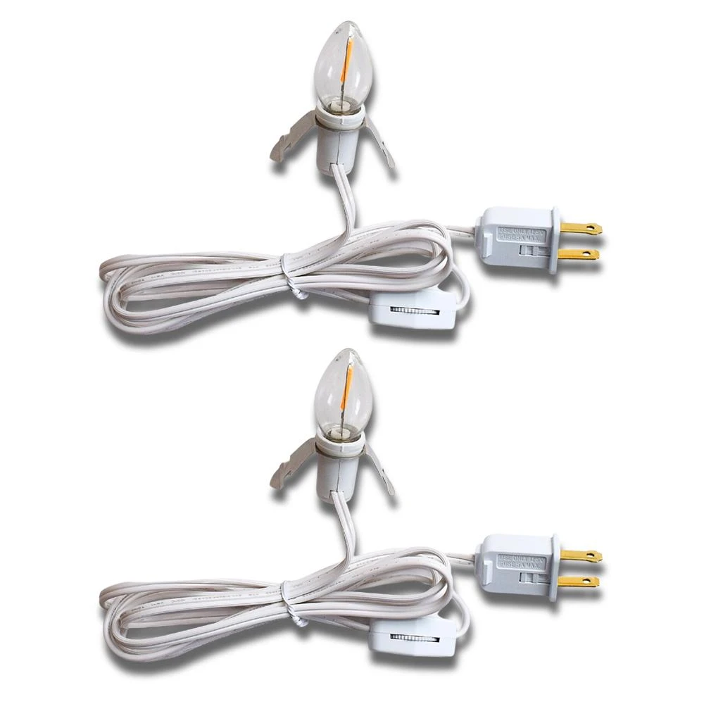 Accessory Lamp Cord For Craft Hobby Christmas Ceramic Village Houses, Salt Lamps, Table Lanterns W/ E12 Base, Shatterproof Light Bulb, Switch, 6 Ft 3 Accessory Lamp Cord For Craft Hobby Christmas Ceramic Village Houses, Salt Lamps, Table Lanterns W/ E12 Base, Shatterproof Light Bulb, Switch, 6 Ft