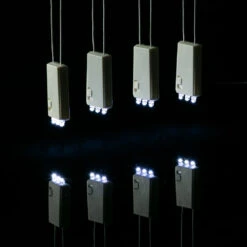 BULK PACK (10) 3-LED Hanging Battery Lights For Lanterns, Cool White (Battery Powered)