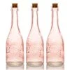 3 Pack | 6.6" Stella Pink Vintage Glass Bottle With Cork - DIY Wedding Flower Bud Vases