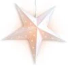 LANTERN + CORD + BULB | 24" White Weatherproof Star Lantern Light Lamp, Hanging Decoration