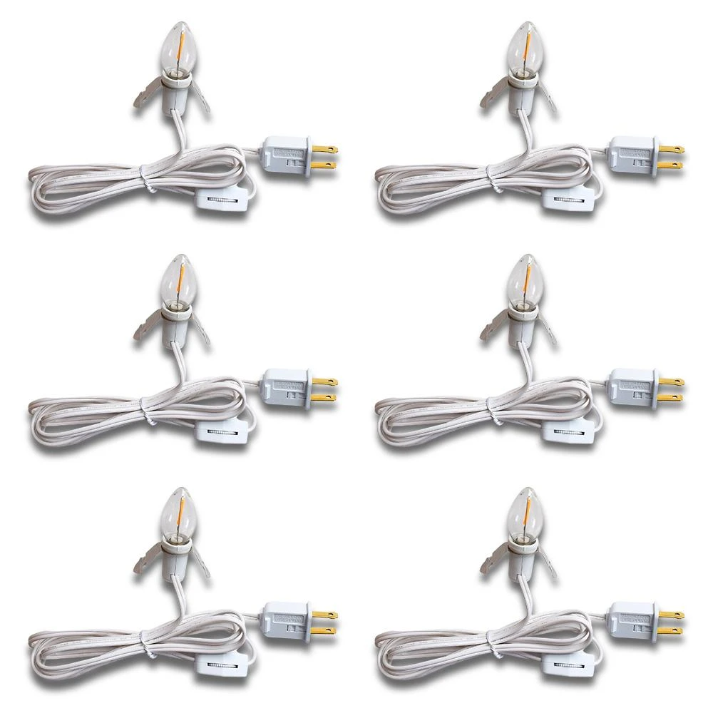 Accessory Lamp Cord For Craft Hobby Christmas Ceramic Village Houses, Salt Lamps, Table Lanterns W/ E12 Base, Shatterproof Light Bulb, Switch, 6 Ft 11 Accessory Lamp Cord For Craft Hobby Christmas Ceramic Village Houses, Salt Lamps, Table Lanterns W/ E12 Base, Shatterproof Light Bulb, Switch, 6 Ft - Image 9