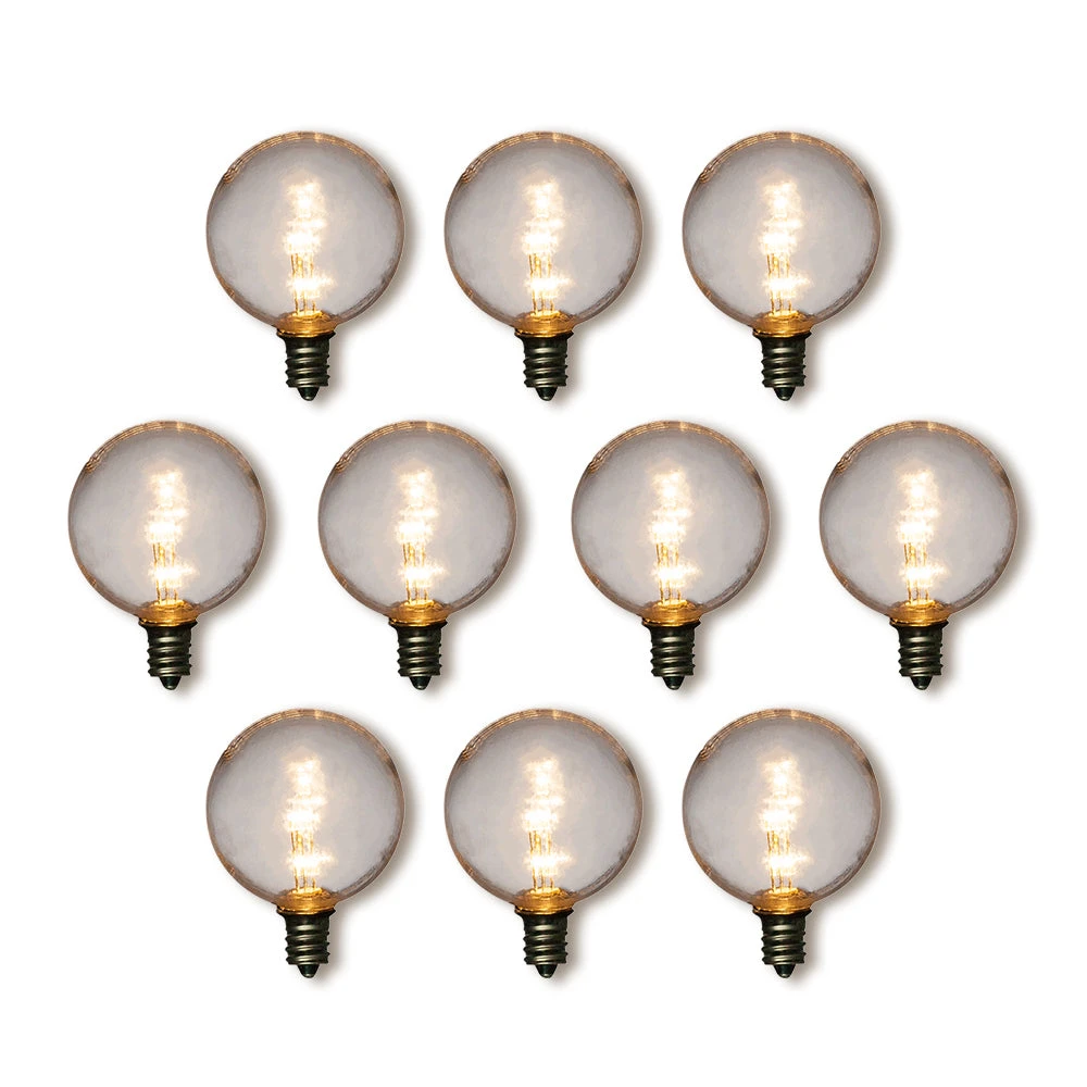 10-Pack Warm White .7-Watt LED G50 Globe Light Bulb, Shatterproof, E12 Candelabra Base 3 10-Pack Warm White .7-Watt LED G50 Globe Light Bulb, Shatterproof, E12 Candelabra Base