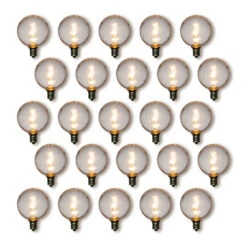 25-Pack Warm White .7-Watt LED G50 Globe Light Bulb, Shatterproof, E12 Candelabra Base