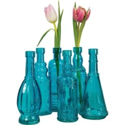 Turquoise Sierra Glass Bottle Set