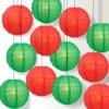 12-pc Red And Green Holiday Christmas Party Pack Paper Lanterns Combo Set 1 12-pc Red And Green Holiday Christmas Party Pack Paper Lanterns Combo Set -Lights Decor Shop CHRISTMAS34 CM 2