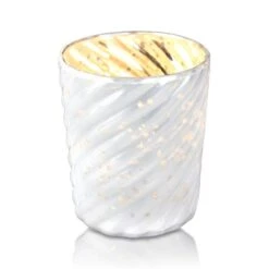 BLOWOUT 6 Pack | Mercury Glass Candle Holders (3-Inch, Grace Design, Pearl White) - For Use With Tea Lights - For Home Décor, Parties And Wedding Decorations -Lights Decor Shop DSC 0687 ee84f56a b31b 4bf7 8b44 ecce34bc6ebc
