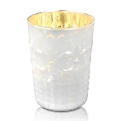 6 Pack | Mercury Glass Tealight Candle Holders (3-Inch, Fleur Design, Pearl White) For Use With Tea Lights -Lights Decor Shop DSC 0691 30c369b5 cfd6 4a3b ab08 34bfbb482c27
