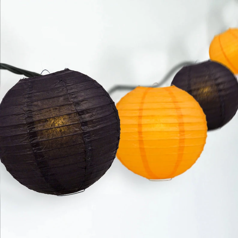 Halloween Black And Orange Paper Lantern String Light G50 Party Decoration COMBO Kit (31 FT, EXPANDABLE) 7 Halloween Black And Orange Paper Lantern String Light G50 Party Decoration COMBO Kit (31 FT, EXPANDABLE) - Image 5