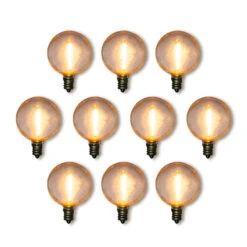 10-Pack LED Filament G40 Globe Shatterproof Light Bulb, Dimmable, 1W,E12 Candelabra Base