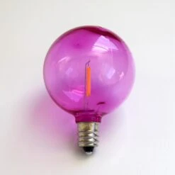 10-PACK Fuchsia / Hot Pink LED Filament G50 Globe Shatterproof Energy Saving Color Light Bulb, Dimmable, 1W,E12 Candelabra Base -Lights Decor Shop EYC7G50PSF1 RP f937726c f43f 4f84 b86a 3da9fc10fb34