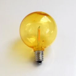 10-PACK Yellow LED Filament G50 Globe Shatterproof Energy Saving Color Light Bulb, Dimmable, 1W,E12 Candelabra Base -Lights Decor Shop EYC7G50PSF1 YE e8602697 214a 4368 a625 f0776d81bc58