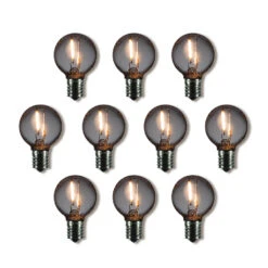 10-Pack LED Filament G40 Globe Shatterproof Light Bulb, Dimmable, 1W,E17 Intermediate Base -Lights Decor Shop EYC9G40PSF1 CL 10pack