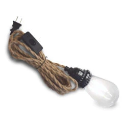 15FT Jute Rope Pendant Light Lamp, Switch, With LED Bulbs And Lamp Cord Light Included -Lights Decor Shop EYE26S14PSF2 CL WH updated 1 1920ea31 334e 4c8b 899d 21828d49d30e 2048x 2