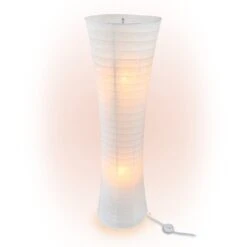 Cylinder Paper Floor Lamp With Foot Switch, 4-FT Tall, 14-inch X 48-inch -Lights Decor Shop FLR2 WHLIT1