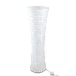 Cylinder Paper Floor Lamp With Foot Switch, 4-FT Tall, 14-inch X 48-inch -Lights Decor Shop FRL2 WH1