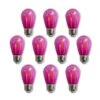 10-PACK Fuchsia / Hot Pink LED Filament S14 Shatterproof Energy Saving Color Light Bulb, Dimmable, 2W,E26 Medium Base -Lights Decor Shop Fuchsia