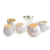 Vintage Glam Pearl White Mercury Glass Tea Light Votive Candle Holders (Set Of 6, Assorted Designs And Sizes) -Lights Decor Shop GS02PR lit