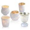 Bohemian Chic Pearl White Mercury Glass Tea Light Votive Candle Holders (Set Of 5, Assorted Designs And Sizes) -Lights Decor Shop GS12PR 1