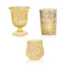 Mediterranean Gold Mercury Glass Tea Light Votive Candle Holders (Set Of 3, Assorted Designs And Sizes) 2 Mediterranean Gold Mercury Glass Tea Light Votive Candle Holders (Set Of 3, Assorted Designs And Sizes) -Lights Decor Shop GS16GD