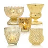 Timeless Gold Mercury Glass Tea Light Votive Candle Holders (Set Of 5, Assorted Designs And Sizes) 1 Timeless Gold Mercury Glass Tea Light Votive Candle Holders (Set Of 5, Assorted Designs And Sizes) -Lights Decor Shop GS25GD