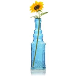 Best Of Show Turquoise Blue Vintage Glass Bottles Set - (6 Pack, Assorted Designs) -Lights Decor Shop GSBTL3 TU 492ec6d1 bb05 4495 9553 c495b0764e78