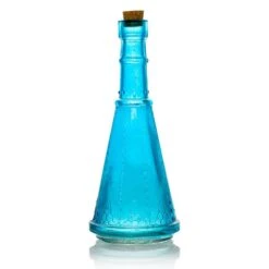 Best Of Show Turquoise Blue Vintage Glass Bottles Set - (6 Pack, Assorted Designs) -Lights Decor Shop GSBTL5 TU