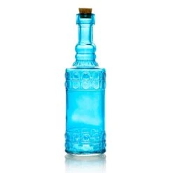 Best Of Show Turquoise Blue Vintage Glass Bottles Set - (6 Pack, Assorted Designs) -Lights Decor Shop GSBTL6 TU 2f721742 aac0 4fc9 8134 bc657a732fd9