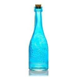 Best Of Show Turquoise Blue Vintage Glass Bottles Set - (6 Pack, Assorted Designs) -Lights Decor Shop GSBTL8 TU