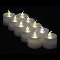 Large Warm White LED Battery Operated Flameless Candles (12 Pack)