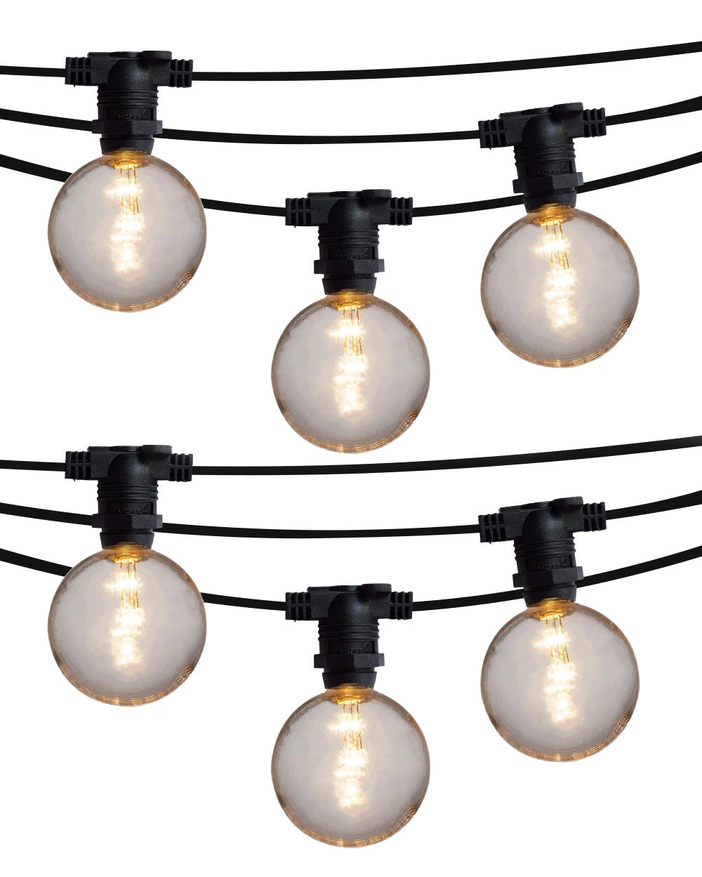 50 Socket Outdoor Commercial String Light Set, Shatterproof LED Bulbs, 54 FT Black Cord W/ E12 C7 Base, Weatherproof 5 50 Socket Outdoor Commercial String Light Set, Shatterproof LED Bulbs, 54 FT Black Cord W/ E12 C7 Base, Weatherproof - Image 3