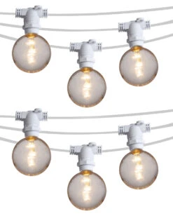 50 Socket Outdoor Commercial String Light Set, Shatterproof LED Bulbs, 54 FT White Cord W/ E12 C7 Base, Weatherproof -Lights Decor Shop OUTE12 2 16 50 WH EYC7G40PSF1 9d1e47c9 7d82 4f30 88ff 5589b4e2db13