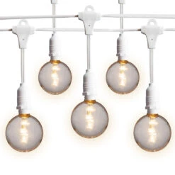 50 Socket Suspended Outdoor Commercial String Light Set, Shatterproof LED Bulbs, 54 FT White Cord W/ E12 C7 Base, Weatherproof 12 50 Socket Suspended Outdoor Commercial String Light Set, Shatterproof LED Bulbs, 54 FT White Cord W/ E12 C7 Base, Weatherproof -Lights Decor Shop OUTWE12G50 1 6bf5b223 f4f2 443b 82ad a323d907b7a7