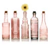 Bohemian Chic Pink Vintage Glass Bottles Set - (5 Pack, Assorted Designs) -Lights Decor Shop Pinkset