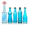 Royal Flush Turquoise Blue Vintage Glass Bottles Set - (5 Pack, Assorted Designs) -Lights Decor Shop RoyalFlushTurquoiseVintageGlassBottlesSet