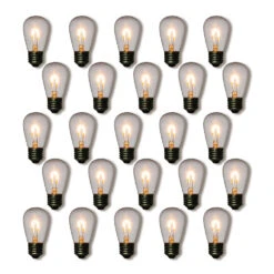 25-Pack LED Filament S14 Shatterproof Energy Saving Light Bulb, Dimmable, 1W,E26 Medium Base
