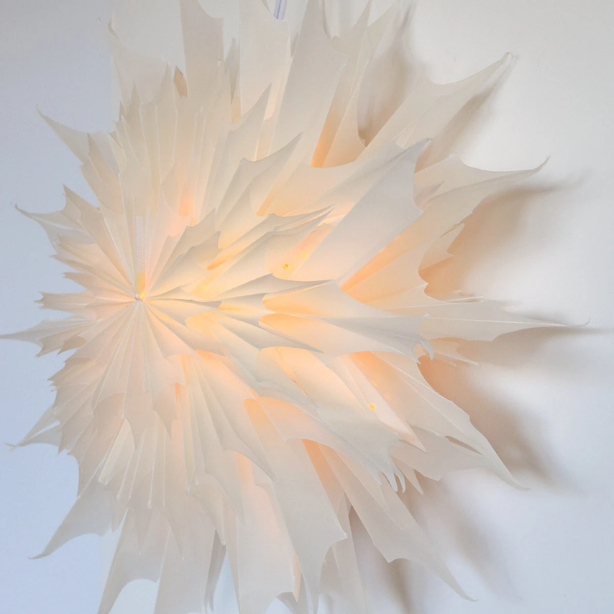 32" White Sleet Snowflake Lantern Pizzelle Design - Great With Or Without Lights - Ideal For Holiday And Snowflake Decorations, Weddings, Parties, And Home Decor 8 32" White Sleet Snowflake Lantern Pizzelle Design - Great With Or Without Lights - Ideal For Holiday And Snowflake Decorations, Weddings, Parties, And Home Decor - Image 6