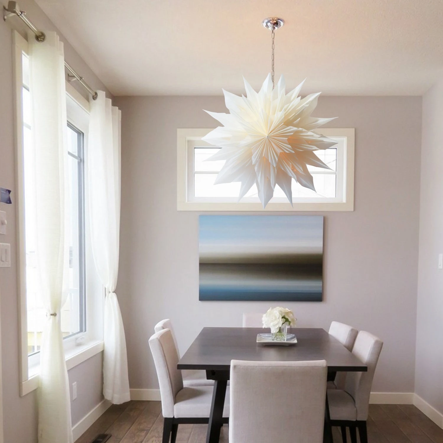 32" White Apricity Snowflake Lantern Pizzelle Design - Great With Or Without Lights - Ideal For Holiday And Snowflake Decorations, Weddings, Parties, And Home Decor 4 32" White Apricity Snowflake Lantern Pizzelle Design - Great With Or Without Lights - Ideal For Holiday And Snowflake Decorations, Weddings, Parties, And Home Decor - Image 2