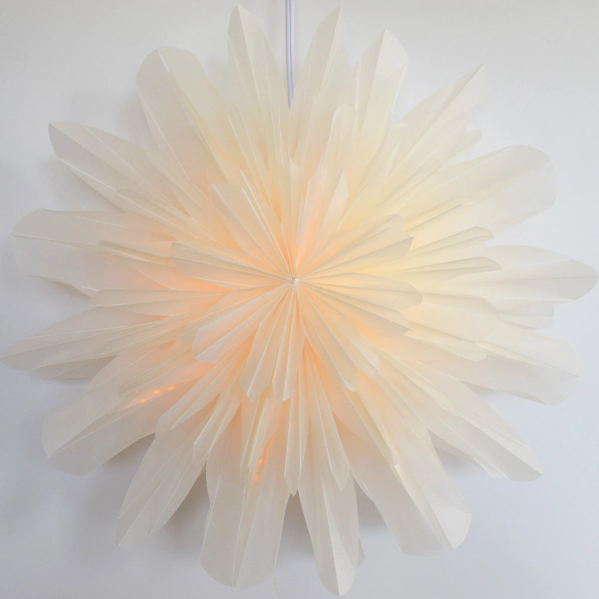 32" White Snowfall Snowflake Lantern Pizzelle Design - Great With Or Without Lights - Ideal For Holiday And Snowflake Decorations, Weddings, Parties, And Home Decor 6 32" White Snowfall Snowflake Lantern Pizzelle Design - Great With Or Without Lights - Ideal For Holiday And Snowflake Decorations, Weddings, Parties, And Home Decor - Image 4