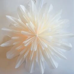 17" White Snowfall Snowflake Lantern Pizzelle Design - Great With Or Without Lights - Ideal For Holiday And Snowflake Decorations, Weddings, Parties, And Home Decor