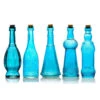 Shabby Chic Turquoise Blue Vintage Glass Bottles Set - (5 Pack, Assorted Designs) -Lights Decor Shop ShabbyChicTurquoiseVintageGlassBottlesSet