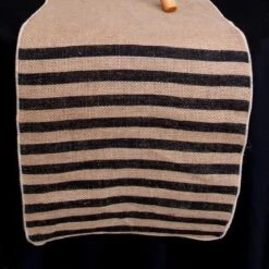 BLOWOUT Vintage Burlap Table Runner W/ Black Striped Pattern (12 X 108)