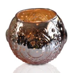 Royal Chic Rose Gold Mercury Glass Tea Light Votive Candle Holders (Set Of 5, Assorted Designs And Sizes) -Lights Decor Shop V236RG c9d51fa9 0233 4c1f a366 520dafc06f3b